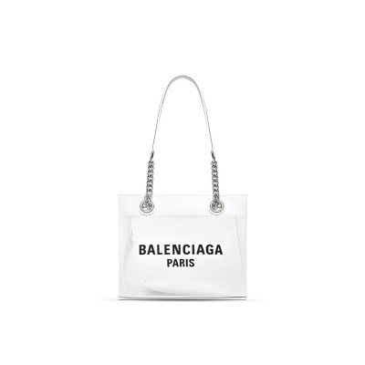 BALENCIAGA WOMEN'S DUTY FREE TOTE BAG SMALL IN WHITE 7416032AADB9060 (22.9*18.8*10.9cm)